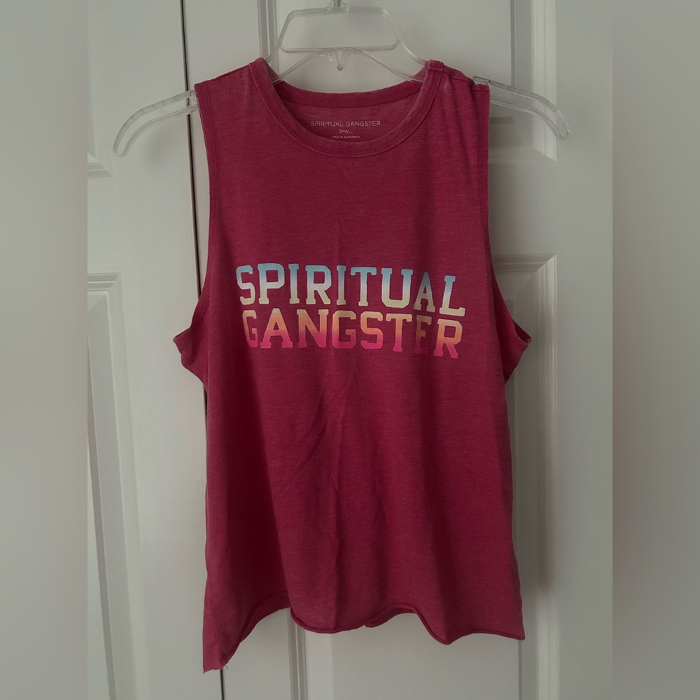 Spiritual Gangster pink muscle tank / sleeveless t-shirt size S